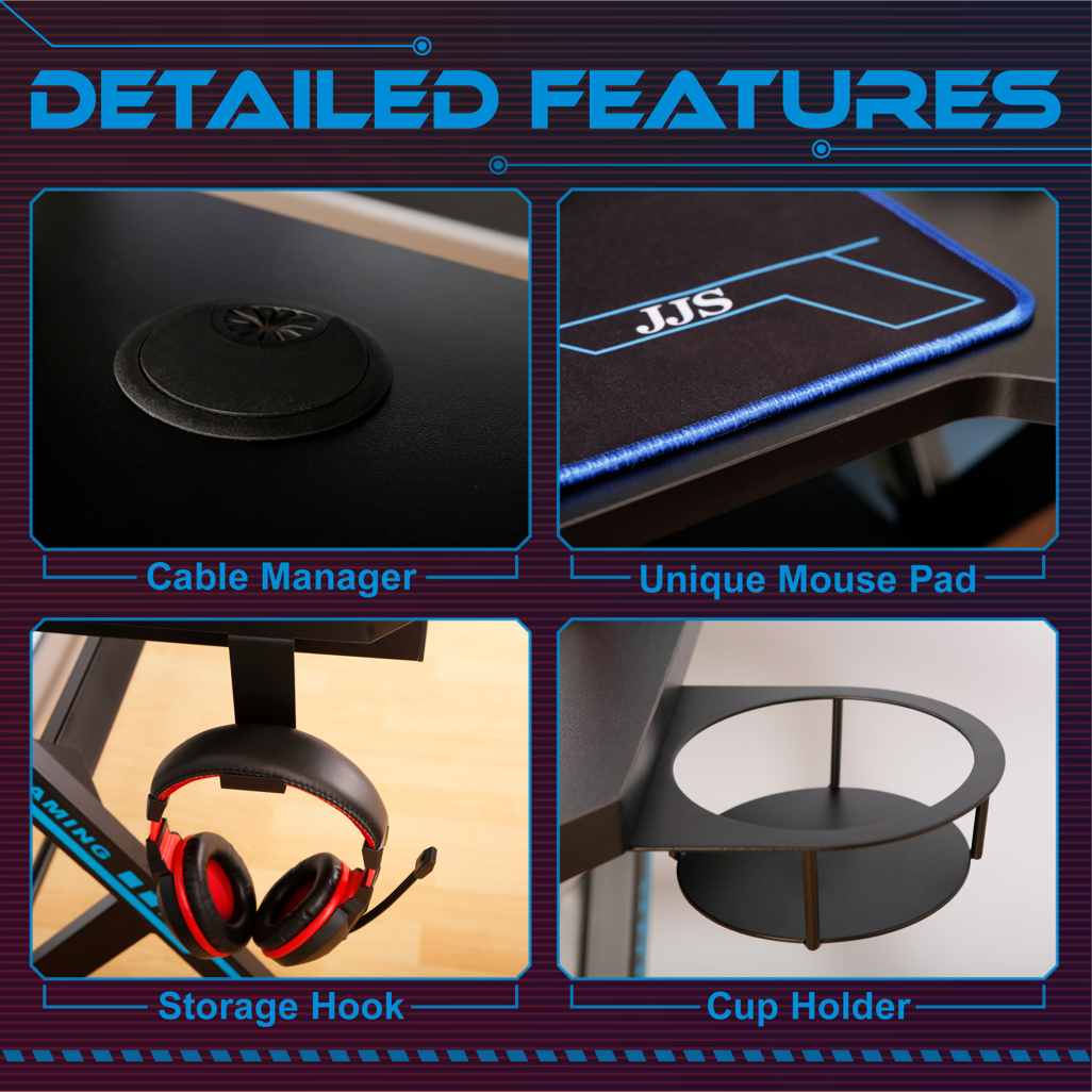 VX Gaming Donahue Gaming Desk Black, Headphone Hook CT-1913L1-BK