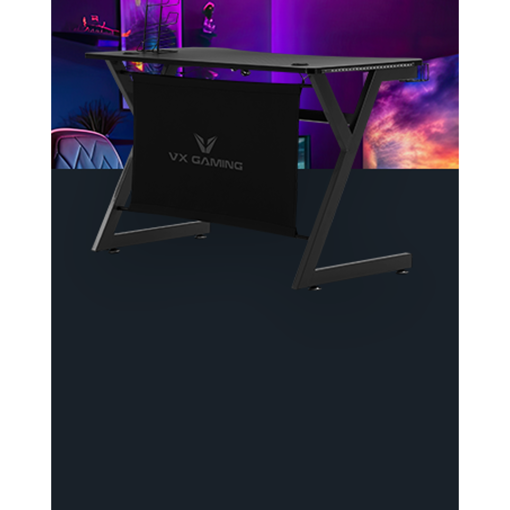 VX Gaming Donahue Gaming Desk Black, Headphone Hook CT-1913L1-BK