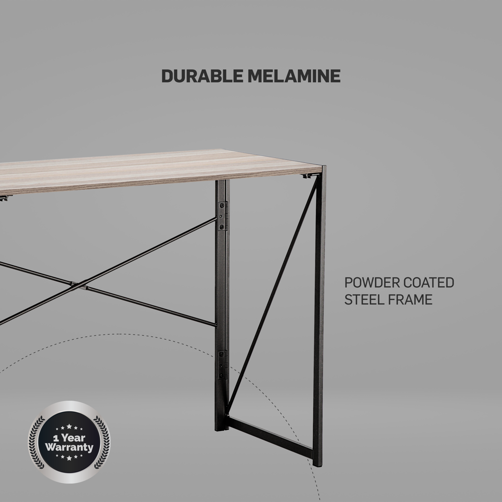 Everfurn SkyBright Folding Desk, No Assembly Required, Office Desk