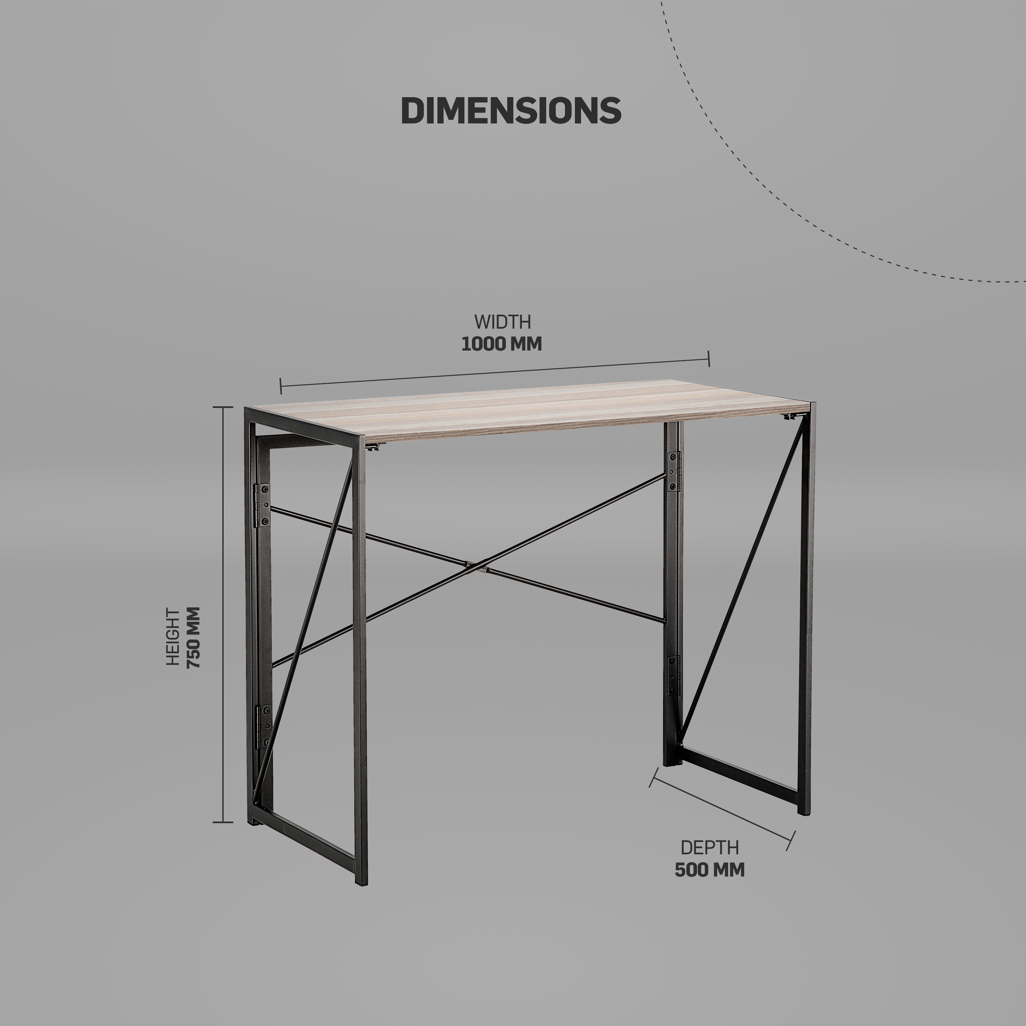 Everfurn SkyBright Folding Desk, No Assembly Required, Office Desk