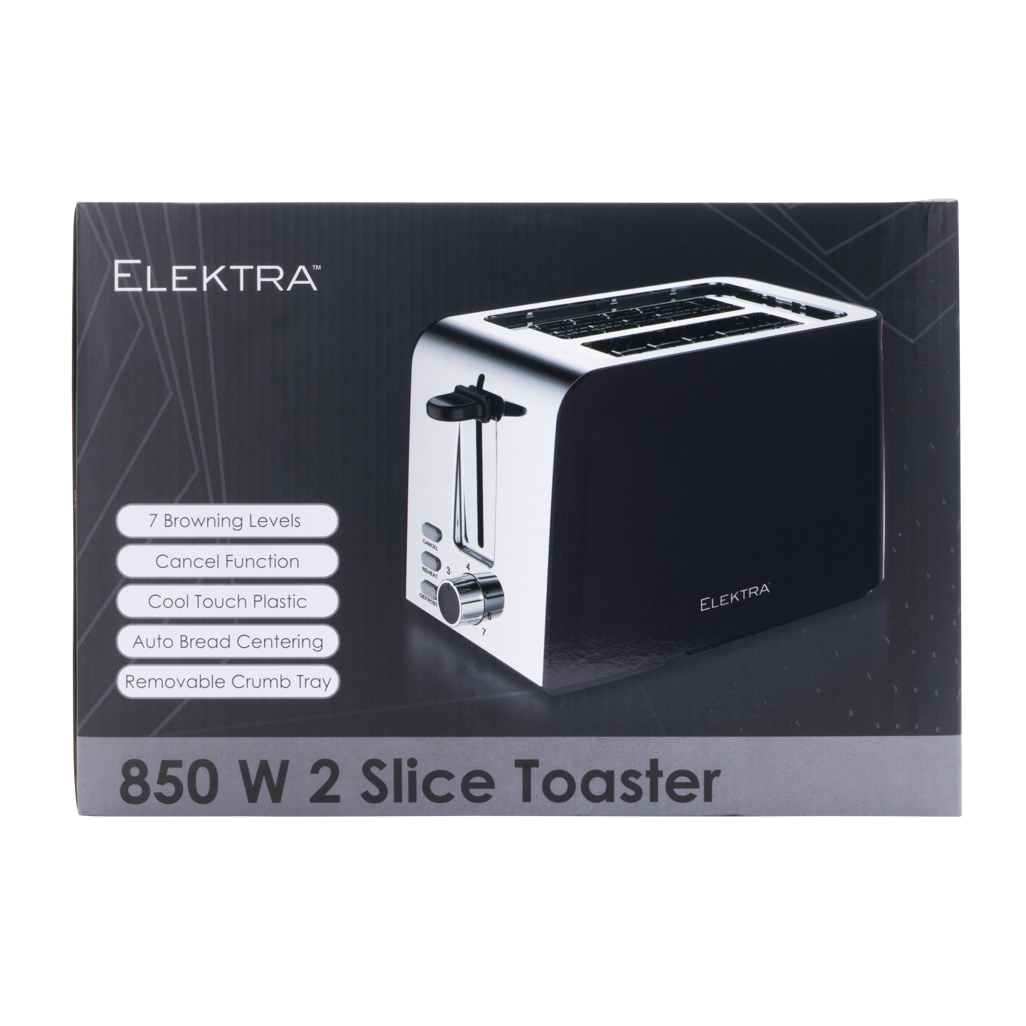 ELEKTRA - 2 SLICE TOASTER BLACK
