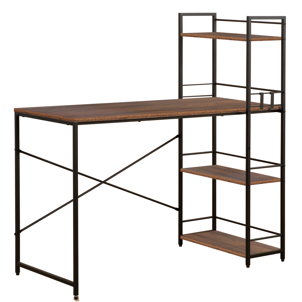 Regal Office Desk with Integrated Bookshelf with Powder Coated Steel Frame