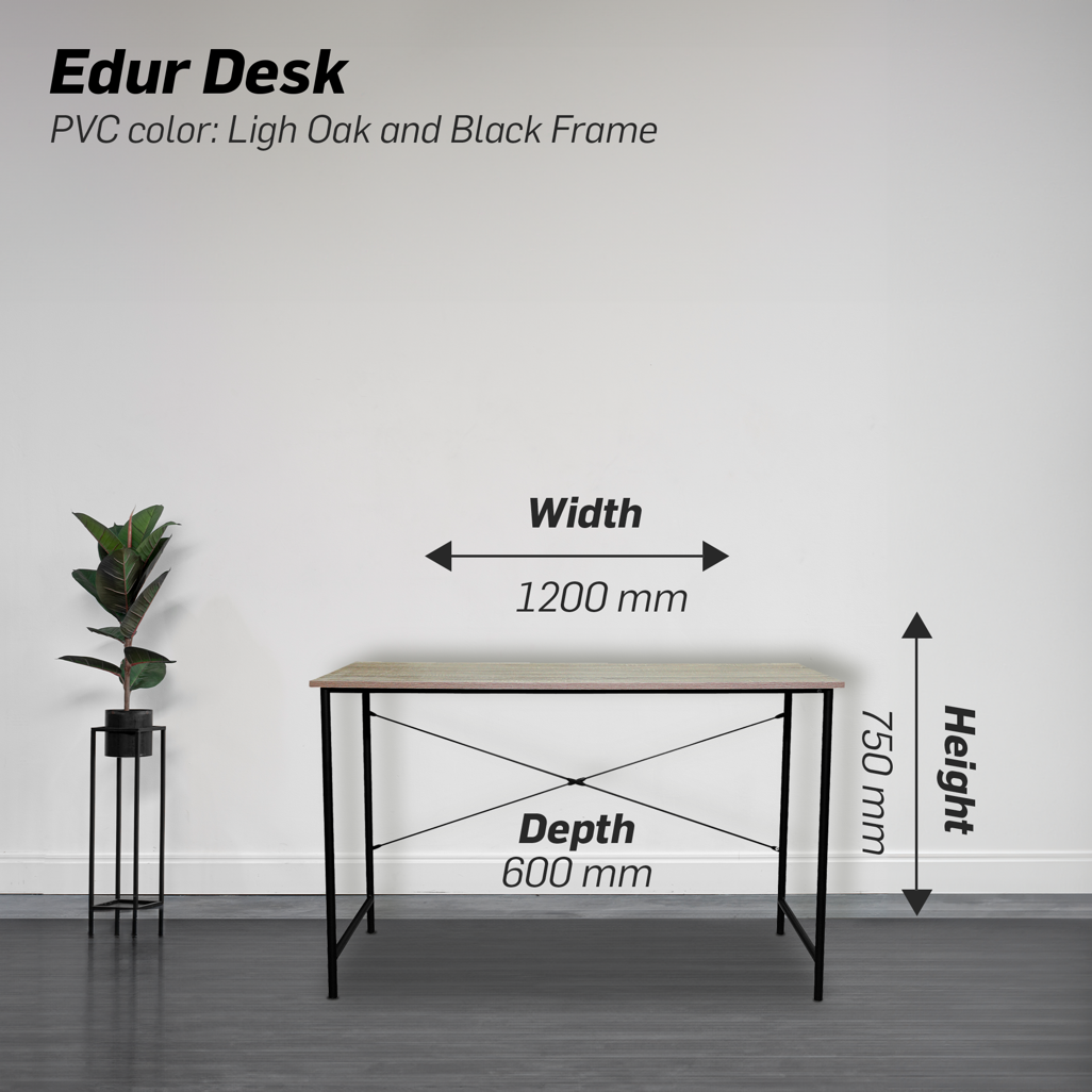 Office Desk with Powder Coated Steel Frame