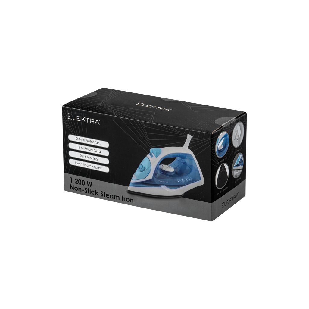 Elektra - 1200W Non-Stick Steam Iron