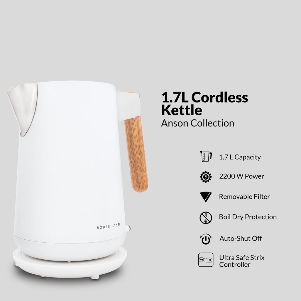 Boden Stark Anson Collection 1.7l 2000w SS Kettle White