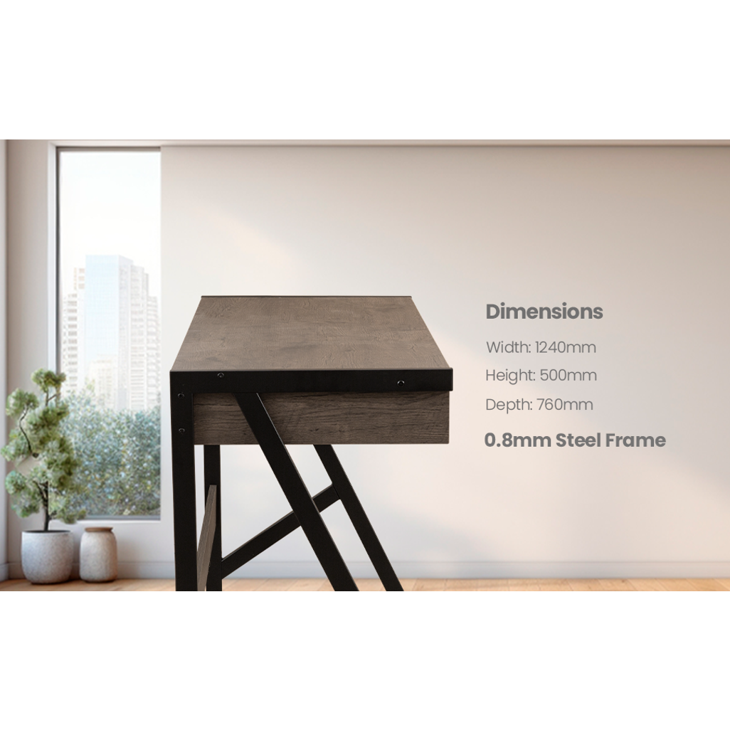 Calantra Office Desk with Drawer and Storage Compartment