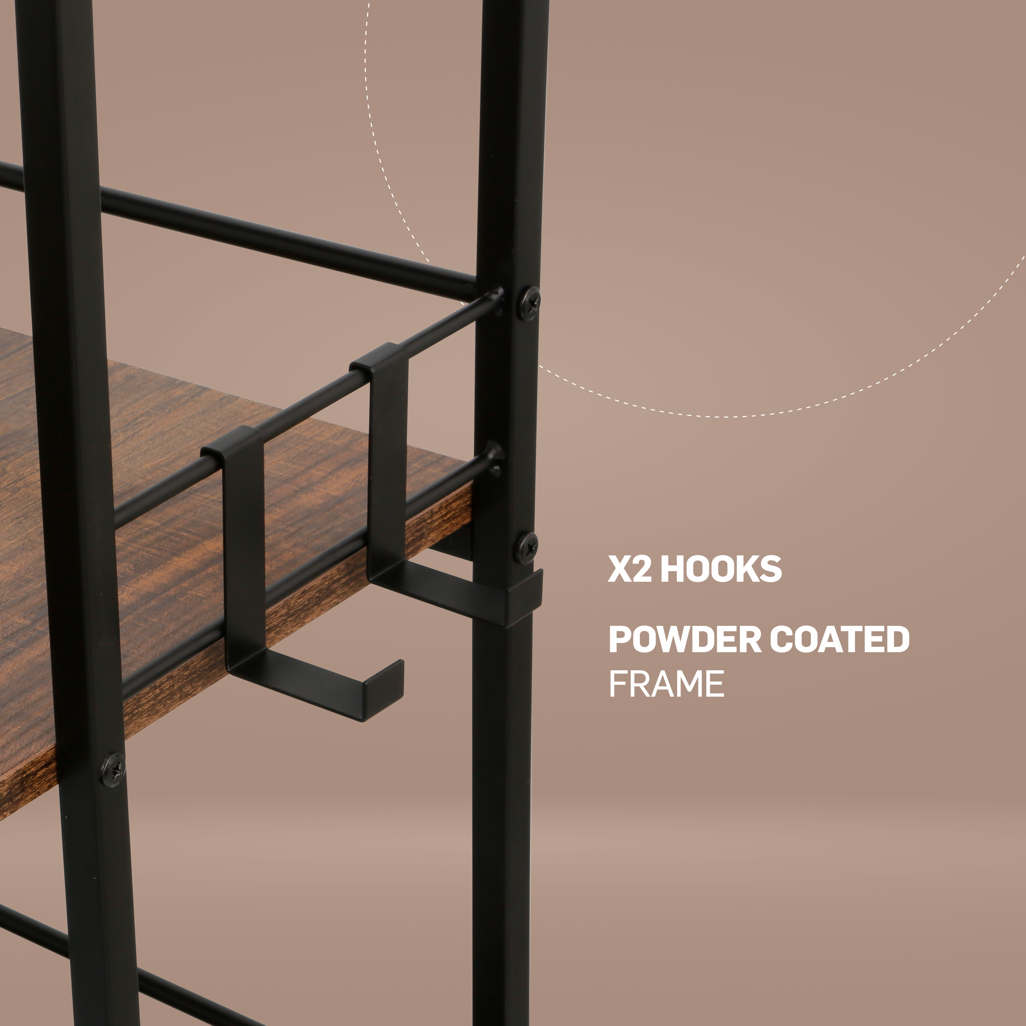 Regal Office Desk with Integrated Bookshelf with Powder Coated Steel Frame