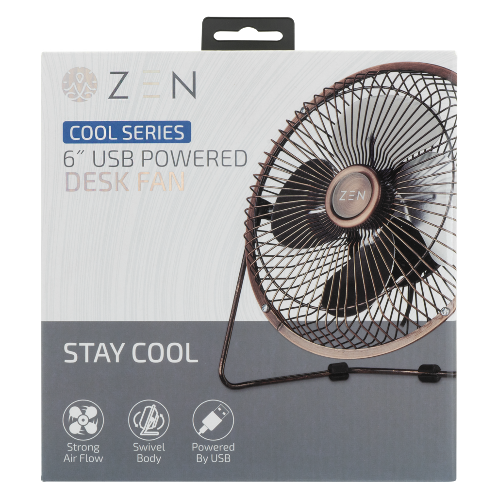 ZEN Cool series 6 inch Desk Fan - Copper