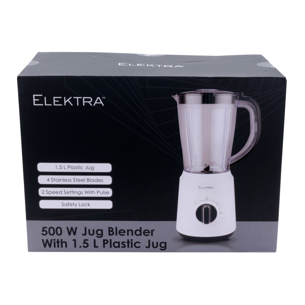 ELEKTRA - 500W 1.5L JUG BLENDER (PLASTIC JUG)