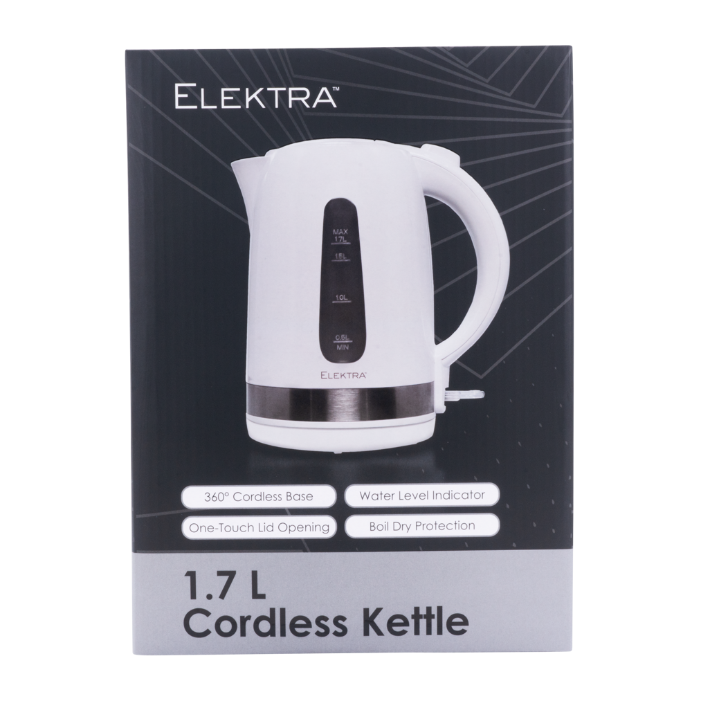 ELEKTRA - 1.7L PLASTIC KETTLE WHITE