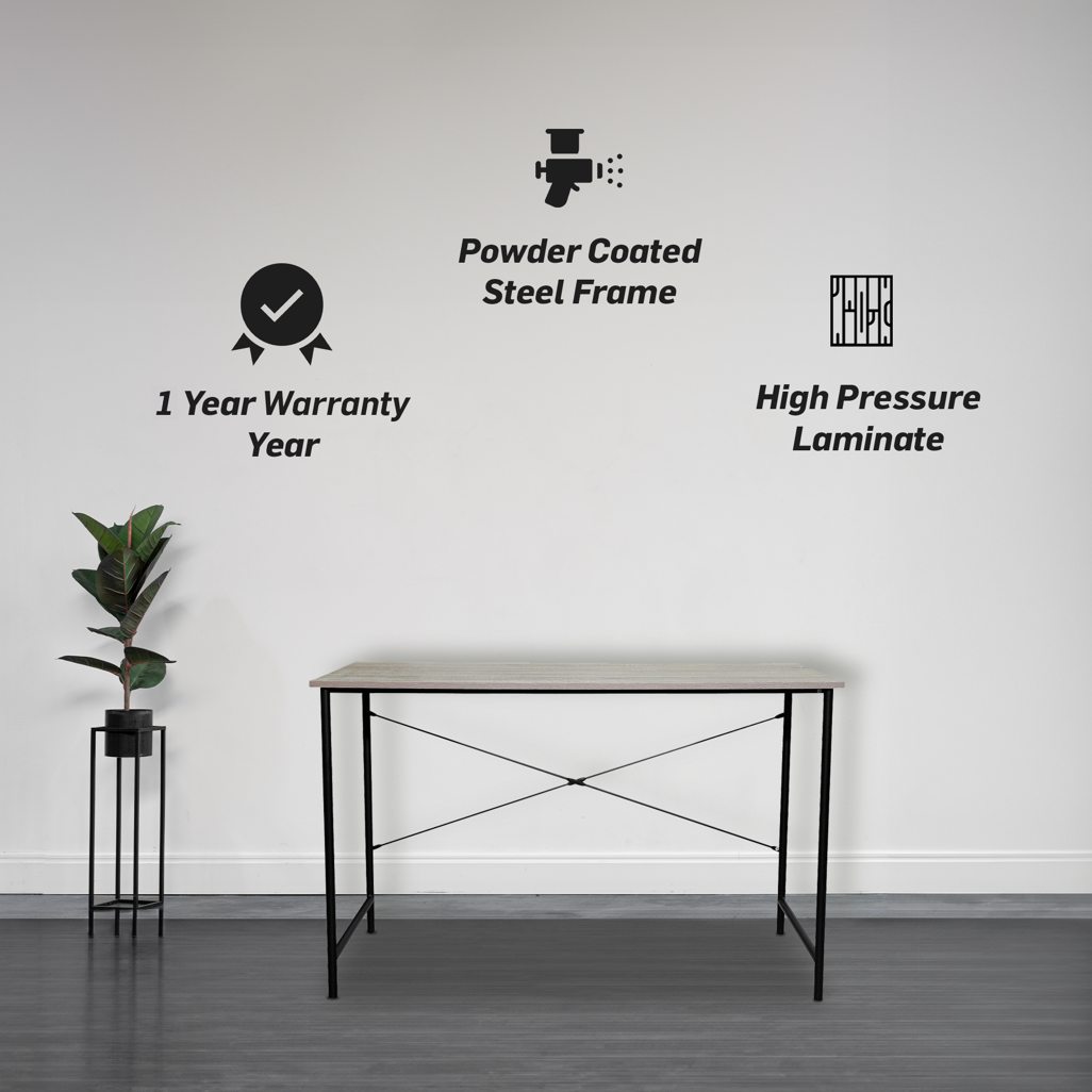 Office Desk with Powder Coated Steel Frame