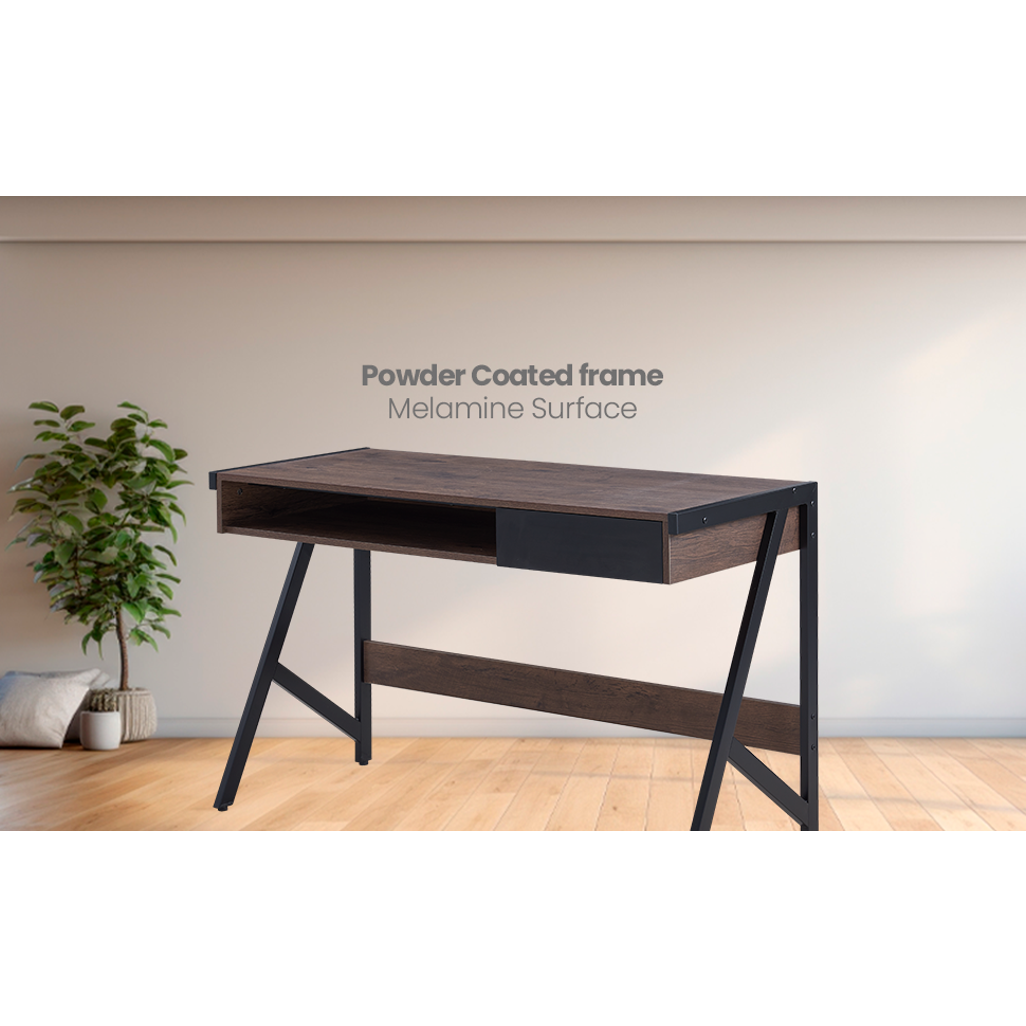 Calantra Office Desk with Drawer and Storage Compartment
