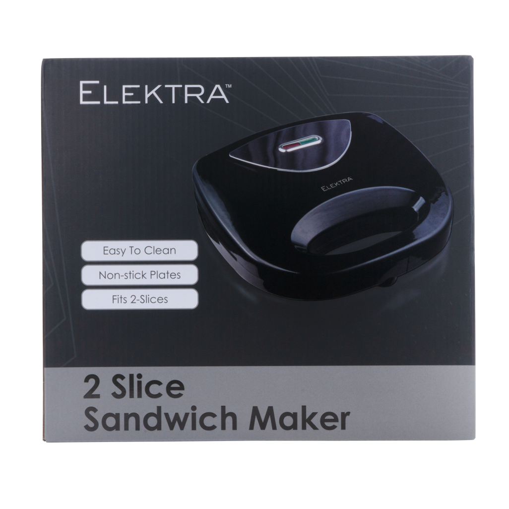 ELEKTRA - 700W SANDWICH PRESS BLACK