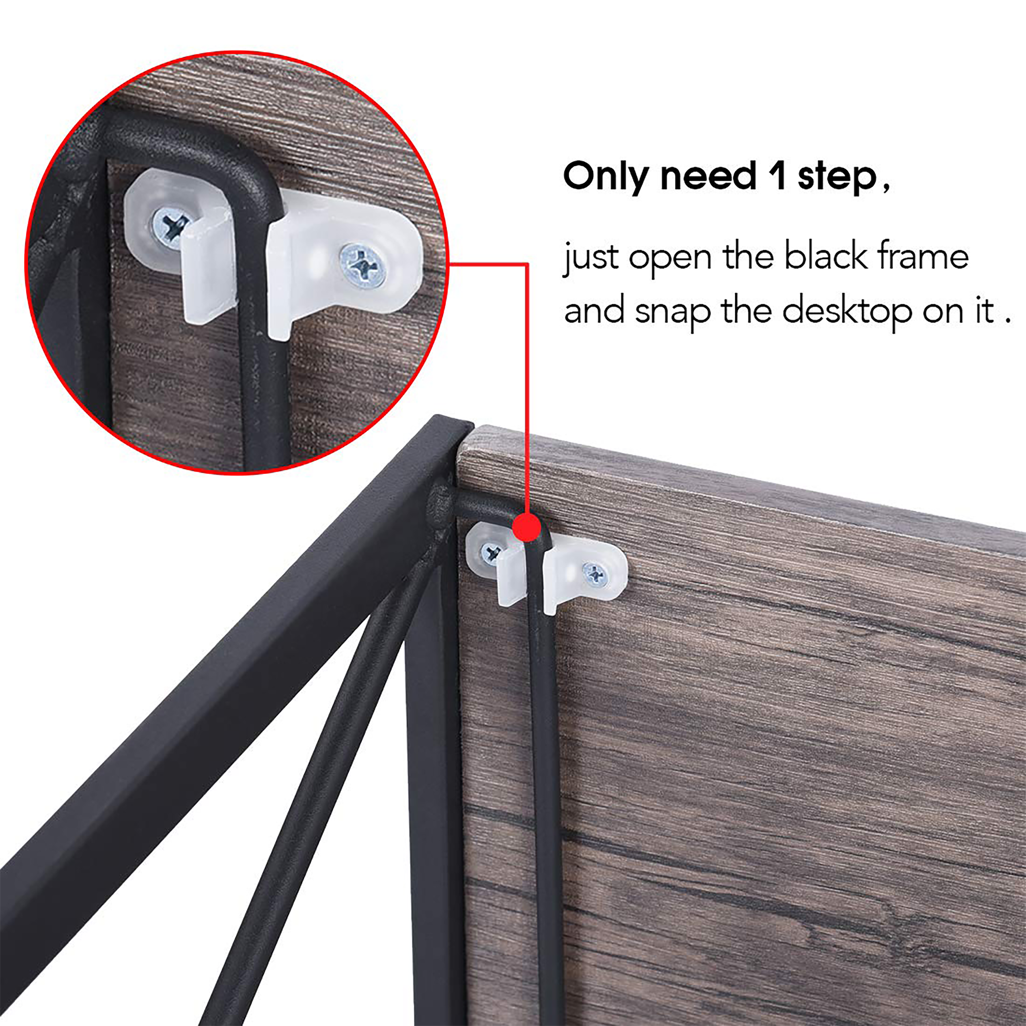 Everfurn SkyBright Folding Desk, No Assembly Required, Office Desk