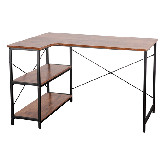 Everfurn Anthony L Shaped Work Desk, Corner Desk,Steel Frame