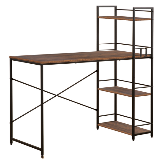 Regal Office Desk with Integrated Bookshelf with Powder Coated Steel Frame