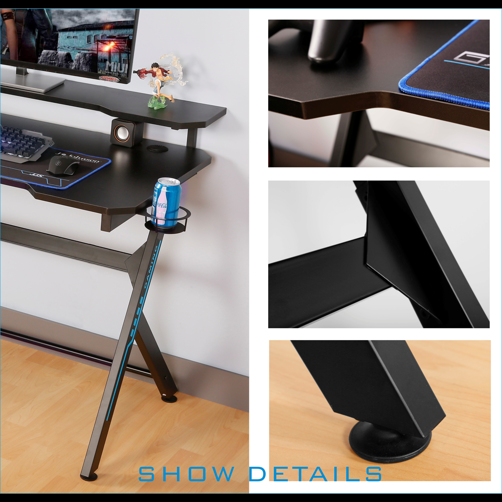 VX Gaming Donahue Gaming Desk Black, Headphone Hook  CT-1913L1-BK