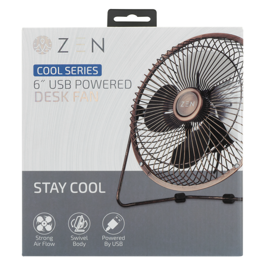 ZEN Cool series 6 inch Desk Fan - Copper