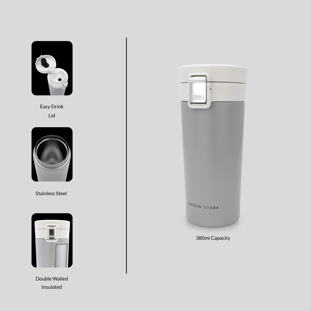 Boden Stark 380ml travel mug Grey